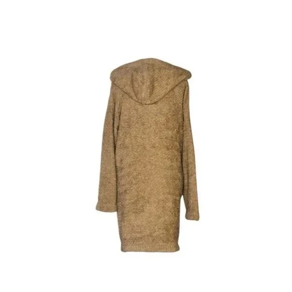 Free People Warm Wishes Sand Hooded Sweater Knit Jacket XS Cabincore - Picture 4 of 7